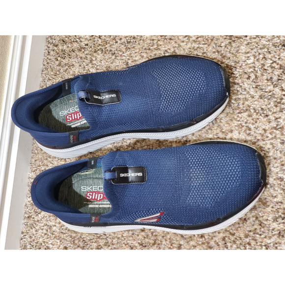 Skechers Slip‑Ins Max Cushioning Walking Shoes Men’s 11 Navy Goodyear Sole - Picture 12 of 12